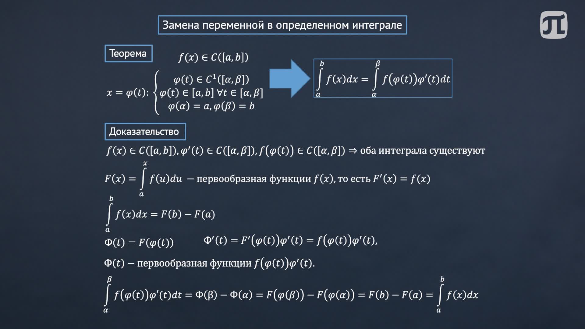 Лекция 27. Основные методы интегрирования определенного интеграла