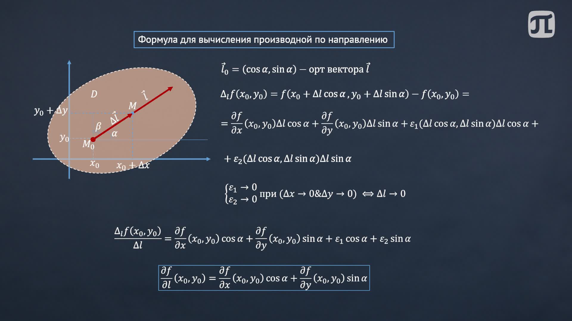 Лекция 36. Производная по направлению и градиент