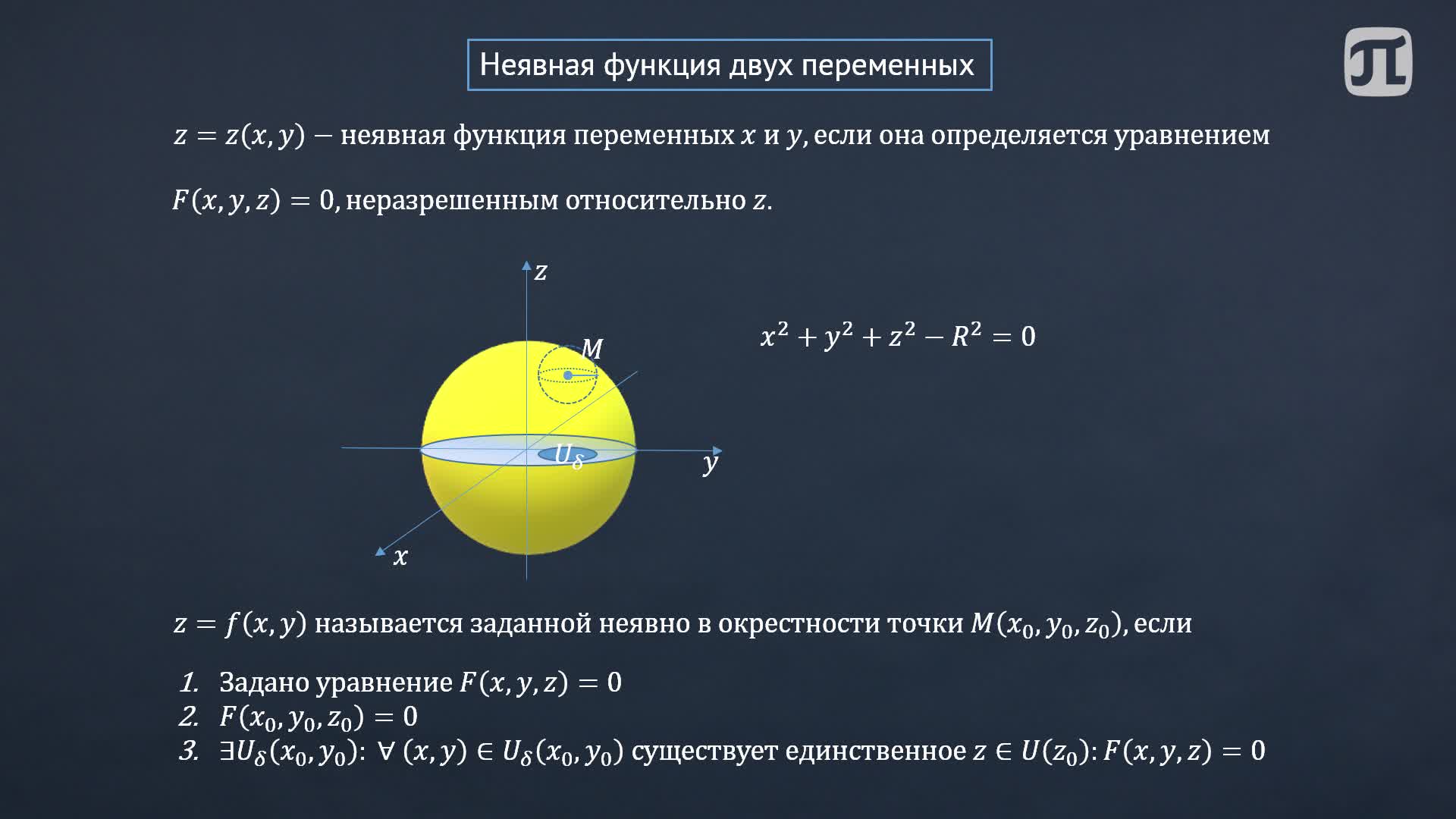 Лекция 38. Производные неявной функции